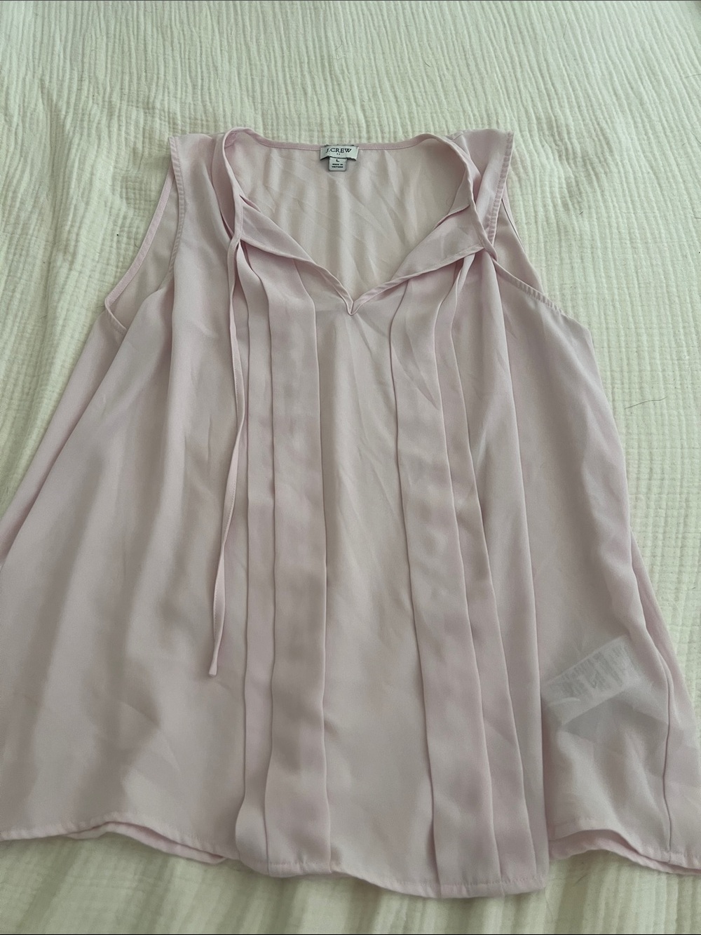 J. Crew Pale Pink Sleeveless Pleated Camisole